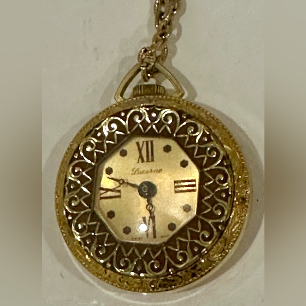 Vintage Lucerne Swiss Made Pendent Watch - Working 32 mm With Chain